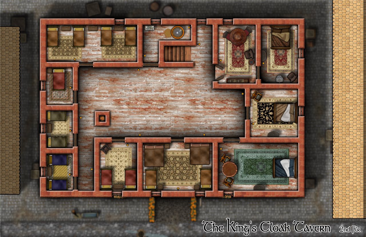 Nibirum Map: kings cloak tavern second floor by Lorelei